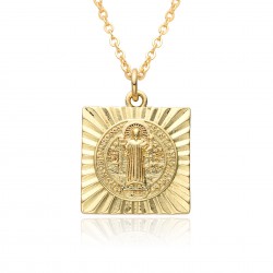 European and American fashion cross-border religious copper slightly set zircon pendant women's accessory, Catholic Virgin Mary necklace A078