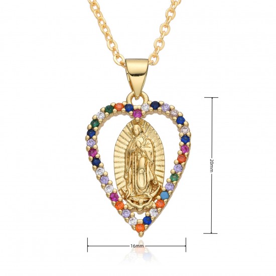 European and American cross-border religious personality deity collarbone chain Zircon eco-friendly copper material pendant necklace copper plating 18kD108 European and American cross-border religious personality deity collarbone chain Zircon eco-friendly copper material pendant necklace copper plating 18kD108