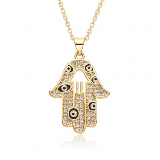 Cross-border European and American jewelry, niche design, Fatima's Hand necklace, personalized and fashionable, Devil's Eye pendant necklace Cross-border European and American jewelry, niche design, Fatima's Hand necklace, personalized and fashionable, Devil's Eye pendant necklace
