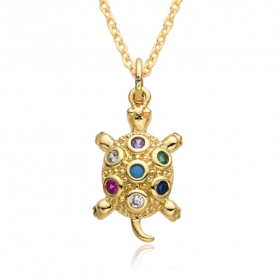 Small, mini, creative and cute, colorful micro-inlaid zircon turtle pendant, pendant, jewelry necklace, cross-border supply Small, mini, creative and cute, colorful micro-inlaid zircon turtle pendant, pendant, jewelry necklace, cross-border supply