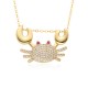 European and American personalized creative copper gold-plated micro-inlaid colored zircon dinosaur pendant necklace, cartoon cute necklace accessory for women European and American personalized creative copper gold-plated micro-inlaid colored zircon dinosaur pendant necklace, cartoon cute necklace accessory for women