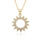 French light luxury Polaris pendant round plate zirconium-inlaid sweater chain octagonal star necklace copper plated with slightly set 18K gold necklace French light luxury Polaris pendant round plate zirconium-inlaid sweater chain octagonal star necklace copper plated with slightly set 18K gold necklace