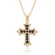 2023 new micro-set hollowed-out cross necklace, women's summer accessory pendant, fashionable and simple sweater chain accessory 2023 new micro-set hollowed-out cross necklace, women's summer accessory pendant, fashionable and simple sweater chain accessory