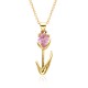 Fashionable commuting copper gold-plated one-stand rose personalized pendant necklace for women, European and American irregular collarbone chain for women Fashionable commuting copper gold-plated one-stand rose personalized pendant necklace for women, European and American irregular collarbone chain for women