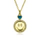 Smiling face style foreign trade micro-set smiling face pendant, collarbone chain, female drop, peach heart, smiling color pendant necklace Smiling face style foreign trade micro-set smiling face pendant, collarbone chain, female drop, peach heart, smiling color pendant necklace