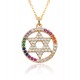 French light luxury Polaris pendant round plate zirconium-inlaid sweater chain octagonal star necklace copper plated with slightly set 18K gold necklace French light luxury Polaris pendant round plate zirconium-inlaid sweater chain octagonal star necklace copper plated with slightly set 18K gold necklace