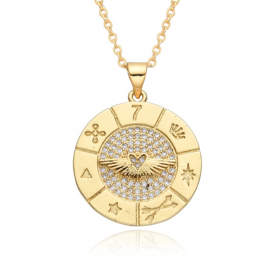 Micro-set zircon clock pendant, black zirconium clock, lucky compass pendant necklace, a cross-border bestseller accessory from Europe and America Micro-set zircon clock pendant, black zirconium clock, lucky compass pendant necklace, a cross-border bestseller accessory from Europe and America