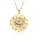 Micro-set zircon clock pendant, black zirconium clock, lucky compass pendant necklace, a cross-border bestseller accessory from Europe and America Micro-set zircon clock pendant, black zirconium clock, lucky compass pendant necklace, a cross-border bestseller accessory from Europe and America
