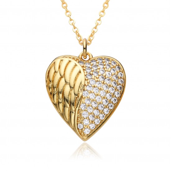 A cross-border bestseller with a niche and light luxury style, this 18K gold-plated copper pendant necklace with slightly zircon pearl inlays and hollow heart designs A cross-border bestseller with a niche and light luxury style, this 18K gold-plated copper pendant necklace with slightly zircon pearl inlays and hollow heart designs