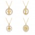 This European and American copper-plated 18K gold zircon Virgin Mary geometric pendant necklace is a new and unique female niche accessory