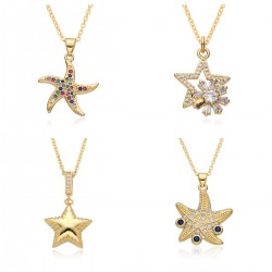 Wholesale of high-end, elegant, fashionable and non-fading copper-plated necklaces for women in 2023, a bestseller in cross-border sales from Europe and America