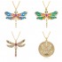 New women's fashion accessories: copper micro-inlaid colored zircon pendant, dragonfly luxurious design necklace, elegant collarbone chain