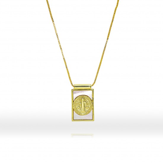 Cross-border best-selling European-style Saint Guadalupe necklace, women's light luxury natural shell square tag pendant jewelry on Instagram Cross-border best-selling European-style Saint Guadalupe necklace, women's light luxury natural shell square tag pendant jewelry on Instagram