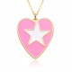 New cross-border European and American enamel colored oil drop heart-shaped heart star creative fashion pendant necklace collarbone chain New cross-border European and American enamel colored oil drop heart-shaped heart star creative fashion pendant necklace collarbone chain