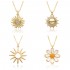 A variety of golden copper pendants studded with diamonds, zircon starfish, sunflower, O-shaped necklaces, women's accessories, and cute girl pendants