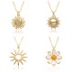 A variety of golden copper pendants studded with diamonds, zircon starfish, sunflower, O-shaped necklaces, women's accessories, and cute girl pendants A variety of golden copper pendants studded with diamonds, zircon starfish, sunflower, O-shaped necklaces, women's accessories, and cute girl pendants