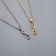 A simple InS-style women's geometric infinity symbol 8-shaped short diamond-encrusted gold and silver round necklace A simple InS-style women's geometric infinity symbol 8-shaped short diamond-encrusted gold and silver round necklace