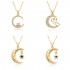 European and American fashion moon-shaped necklaces that do not fade, versatile for women, and niche star and moon-shaped collarbone chain accessory wholesale