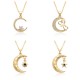 European and American fashion moon-shaped necklaces that do not fade, versatile for women, and niche star and moon-shaped collarbone chain accessory wholesale European and American fashion moon-shaped necklaces that do not fade, versatile for women, and niche star and moon-shaped collarbone chain accessory wholesale