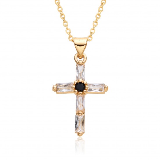 Cross-border Amazon's best-selling pearl zircon cross necklace for women is a niche, light luxury and personalized colored gemstone jewelry Cross-border Amazon's best-selling pearl zircon cross necklace for women is a niche, light luxury and personalized colored gemstone jewelry