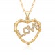 Sweet copper plated with 18K gold, a cute and heart-shaped love pendant necklace for ladies, full of diamonds, new cross-border zircon colored diamonds Sweet copper plated with 18K gold, a cute and heart-shaped love pendant necklace for ladies, full of diamonds, new cross-border zircon colored diamonds
