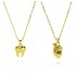 The new cross-border personalized three-dimensional teeth and heart pendant necklace features a simple and niche design with a copper gold-plated collarbone chain