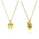 The new cross-border personalized three-dimensional teeth and heart pendant necklace features a simple and niche design with a copper gold-plated collarbone chain The new cross-border personalized three-dimensional teeth and heart pendant necklace features a simple and niche design with a copper gold-plated collarbone chain