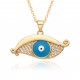 Wholesale from the manufacturer of the new European and American cross-border Devil's Eye oil-dripping necklace with multi-color micro-set pendant neck accessory Wholesale from the manufacturer of the new European and American cross-border Devil's Eye oil-dripping necklace with multi-color micro-set pendant neck accessory
