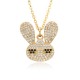 European and American personalized creative copper gold-plated micro-inlaid colored zircon dinosaur pendant necklace, cartoon cute necklace accessory for women European and American personalized creative copper gold-plated micro-inlaid colored zircon dinosaur pendant necklace, cartoon cute necklace accessory for women