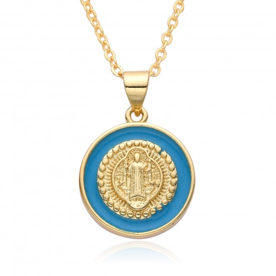European and American fashion cross-border religious copper drop oil pendant, Jesus pendant, women's jewelry, Catholic Virgin Mary necklace European and American fashion cross-border religious copper drop oil pendant, Jesus pendant, women's jewelry, Catholic Virgin Mary necklace