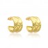 Copper-plated 18K real gold semi-circular geometric stud earrings with European and American metallic style, niche design sense, high-end light luxury earring accessories