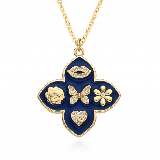 Amazon cross-border flower accessories are selling well, featuring fashionable and trendy micro-set oil-dripping flower pendants, necklaces and collarbone chains Amazon cross-border flower accessories are selling well, featuring fashionable and trendy micro-set oil-dripping flower pendants, necklaces and collarbone chains