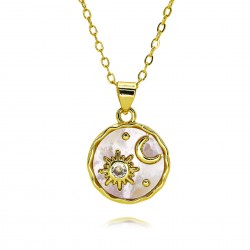 Cross-border new European and American oil drop enamel moon pendant for women, niche design, cold trend, cool couple necklace for women