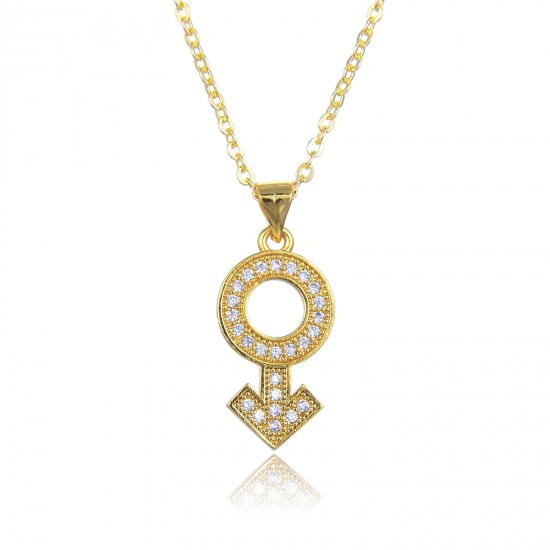Cross-border jewelry light luxury hip-hop style male symbol pendant necklace set with zircon CZ full diamond collarbone chain necklace in stock Cross-border jewelry light luxury hip-hop style male symbol pendant necklace set with zircon CZ full diamond collarbone chain necklace in stock