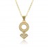 Cross-border jewelry light luxury hip-hop style male symbol pendant necklace set with zircon CZ full diamond collarbone chain necklace in stock