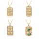 18k gold-plated, slightly set zircon square one-line screw, exquisite pattern pendant, a popular, personalized and fashionable necklace in Europe and America 18k gold-plated, slightly set zircon square one-line screw, exquisite pattern pendant, a popular, personalized and fashionable necklace in Europe and America