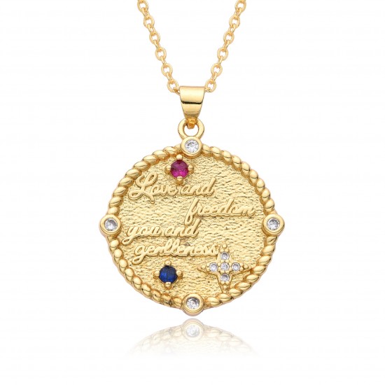 European and American cross-border Amazon bestsellers: Round brand collarbone chain, colored zircon eye pendant, Life tree necklace European and American cross-border Amazon bestsellers: Round brand collarbone chain, colored zircon eye pendant, Life tree necklace