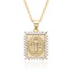 Amazon square Virgin zirconia necklace pendant for women, retro fashion, individual elegance, colorful micro-set electroplated jewelry Amazon square Virgin zirconia necklace pendant for women, retro fashion, individual elegance, colorful micro-set electroplated jewelry