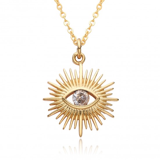 Amazon cross-border trendy jewelry: New Devil's Eye micro-set zircon pendant 18k Collarbone necklace in stock for consignment Amazon cross-border trendy jewelry: New Devil's Eye micro-set zircon pendant 18k Collarbone necklace in stock for consignment