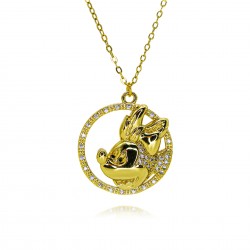 Anime mouse-style necklace, a light luxury and niche design for girls, with a high-end feel. New 2024 collarbone chain, strong chain, summer gift