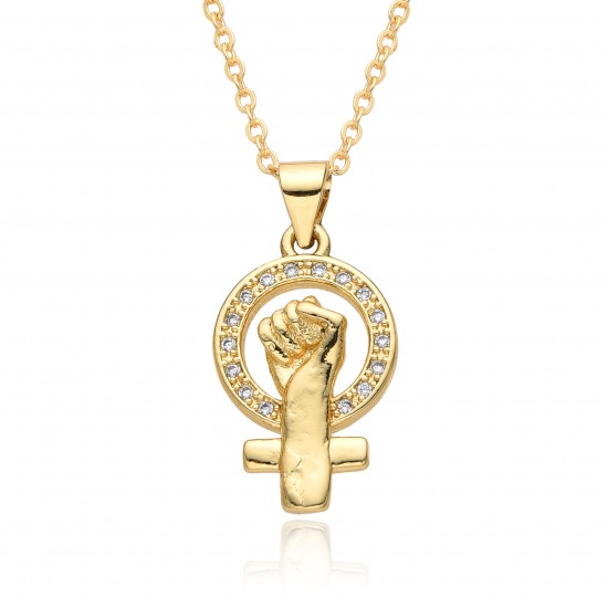 18K copper gold-plated slightly set zircon finger-shaped pendant, orchid finger pendant, DIY fashionable commuting necklace 18K copper gold-plated slightly set zircon finger-shaped pendant, orchid finger pendant, DIY fashionable commuting necklace