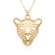 European and American fashion trend women's accessories, hip-hop personality, hollowed-out micro-inlaid leopard pendant, retro necklace accessory gift European and American fashion trend women's accessories, hip-hop personality, hollowed-out micro-inlaid leopard pendant, retro necklace accessory gift