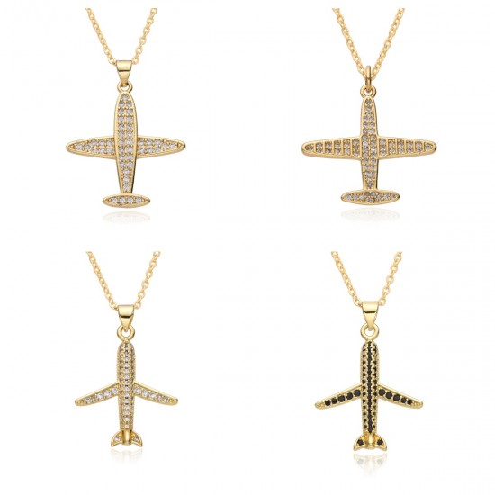 New European and American products in the style of Instagram, Amazon's best-selling fashion and individuality, 18k aircraft and aircraft women's pendant necklaces, consignment New European and American products in the style of Instagram, Amazon's best-selling fashion and individuality, 18k aircraft and aircraft women's pendant necklaces, consignment
