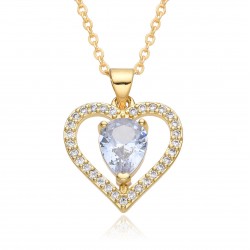 Wholesale of new, simple and fashionable zircon heart love necklaces for cross-border e-commerce in Europe and America