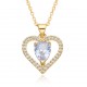 Wholesale of new, simple and fashionable zircon heart love necklaces for cross-border e-commerce in Europe and America Wholesale of new, simple and fashionable zircon heart love necklaces for cross-border e-commerce in Europe and America