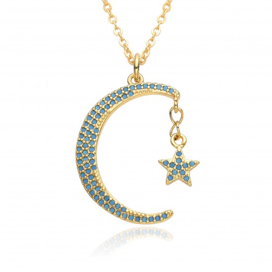 Aliexpress Women 's new fashion accessories Moon Star Pendant Fresh Personality necklace accessories necklace Aliexpress Women 's new fashion accessories Moon Star Pendant Fresh Personality necklace accessories necklace