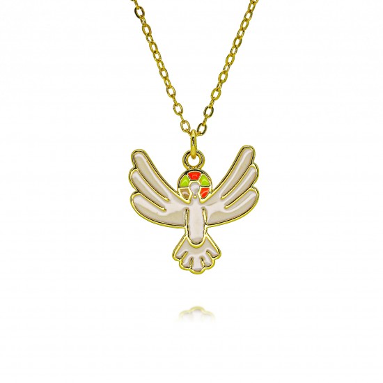 European and American cross-border religious personality cartoon idol collarbone chain oil-dripping God pendant necklace copper plated with 18k real gold European and American cross-border religious personality cartoon idol collarbone chain oil-dripping God pendant necklace copper plated with 18k real gold