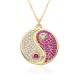 Chinese hip-hop micro-set pendant necklace, Tai Chi Bagua pendant, men's necklace, zircon pendant, hip-hop accessories Chinese hip-hop micro-set pendant necklace, Tai Chi Bagua pendant, men's necklace, zircon pendant, hip-hop accessories