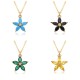 A new cross-border multi-color crystal zirconium plum blossom pendant with copper plating of 18K real gold, a high-end European and American style light luxury necklace A new cross-border multi-color crystal zirconium plum blossom pendant with copper plating of 18K real gold, a high-end European and American style light luxury necklace