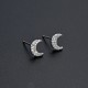 Cross-border European, American and Korean version diamond-encrusted zircon CZ moon earrings, color-preserving gold and silver women's earrings, fresh and sweet in stock Cross-border European, American and Korean version diamond-encrusted zircon CZ moon earrings, color-preserving gold and silver women's earrings, fresh and sweet in stock